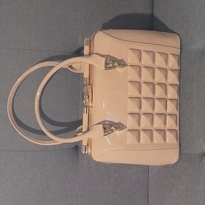 Tan Patent Satchel